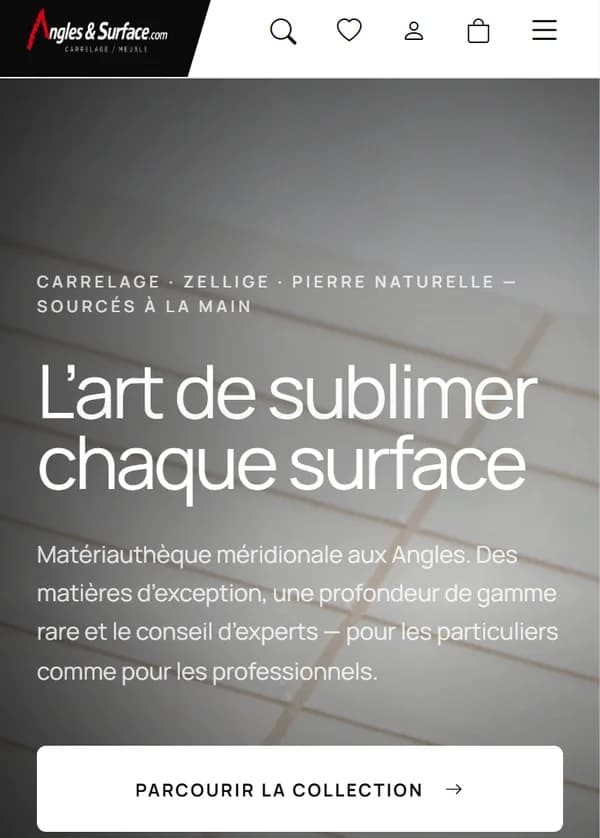 La boutique Angles & Surface sur téléphone